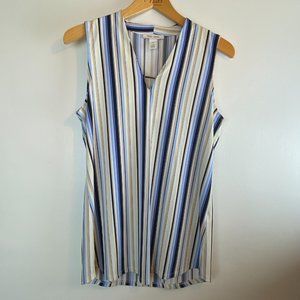 WHITE HOUSE BLACK MARKET Summer Striped Tank Top Camisole Size Medium